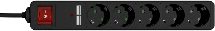 Мережевий фільтр EnerGenie SPG5-U2-5-02 5 розеток 2xUSB-A 1.5 м Чорний - зображення 3