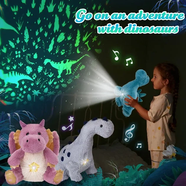 Ночник Дракон проектор звездного неба dream мягкая игрушка с музыкой Led подсветка 7 цветов - изображение 4