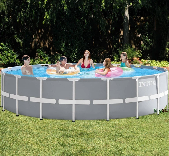 Круглий каркасний басейн Intex 26732-0 з чашею із ПВХ 549х122 см Сірий (127-9-26732-0) - зображення 2