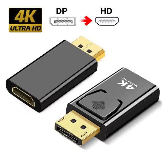 Перехідник з DisplayPort на HDMI адаптер 4К UltraHD converter video/audio Black (500082) - зображення 2