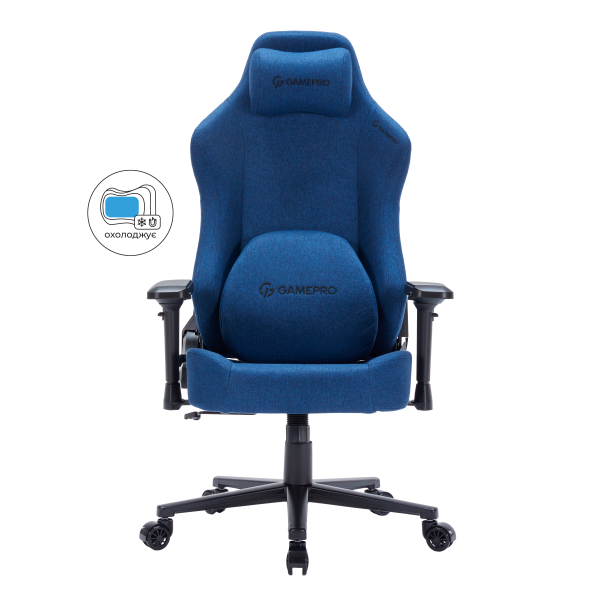 Крісло ігрове GamePro fgc750db Fabric Dark Blue - Фото 1 Крісло ігрове GamePro fgc750db Fabric Dark Blue - изображение 1