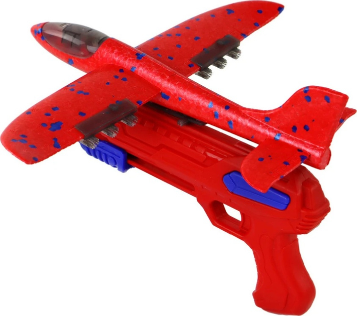 Maszynka do baniek mydlanych LEAN Toys Samolot-pistolet Czerwony 15984 (5905679075302) - obraz 4