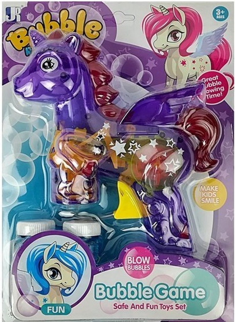 Пістолет для мильних бульбашок LEAN Toys Єдиноріг Фіолетовий 6728 (5905323216655) - зображення 1