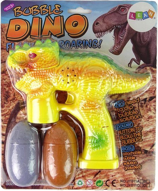 Maszynka do baniek mydlanych LEAN Toys Dinozaur 15345 (5905515357319) - obraz 1