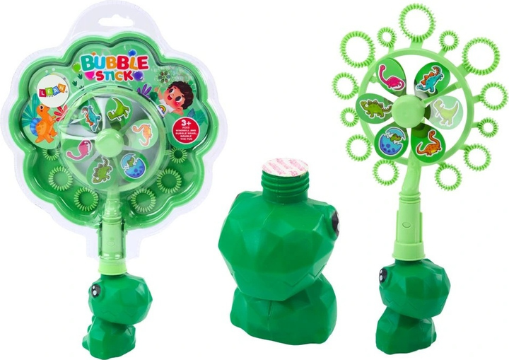 Maszynka do baniek mydlanych LEAN Toys Dinozaur Zielony 18454 (5905991021148) - obraz 2
