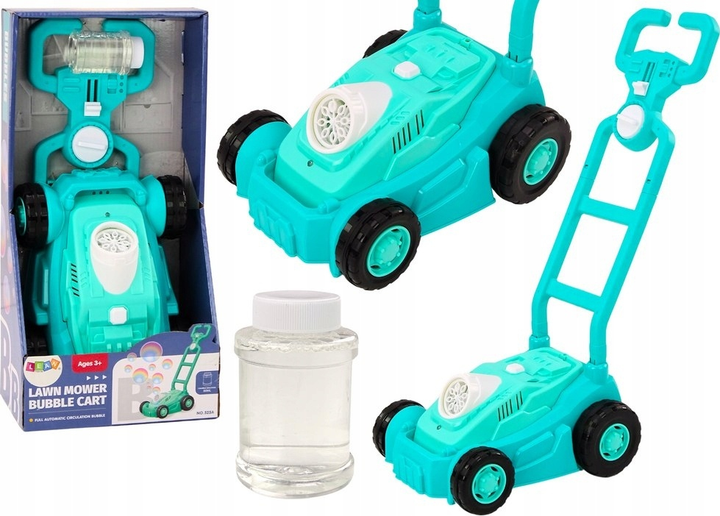 Машина для мильних бульбашок LEAN Toys Газонокосарка-каталка з ручкою Зелена 19714 (5905991010890) - зображення 2