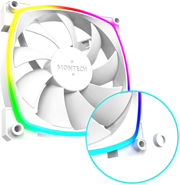 Wentylator Montech AX120 PWM White (AX120 PWM White) - obraz 8