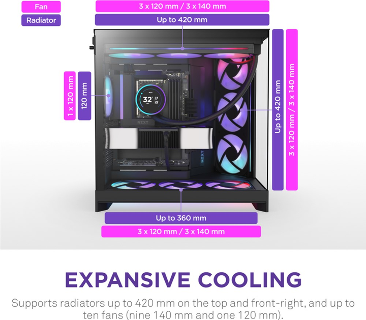 Obudowa NZXT H9 Flow RGB Dual-Chamber Mid-tower Case All Black (CM-H92FB-R1) - obraz 4