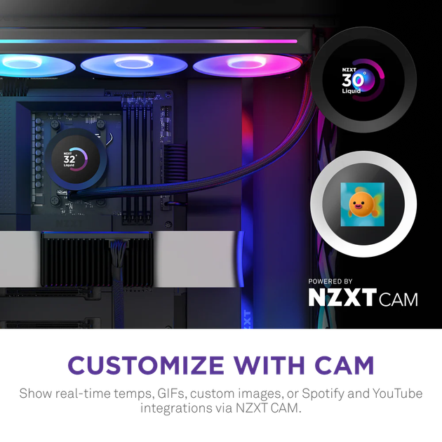 System chłodzenia cieczą NZXT Kraken Plus RGB V2 360 mm AIO Liquid Cooler Black (RL-KR360-B2) - obraz 7