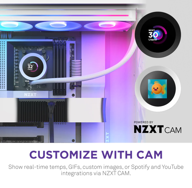 System chłodzenia cieczą NZXT Kraken Plus RGB V2 360 mm AIO Liquid Cooler White (RL-KR360-W2) - obraz 7
