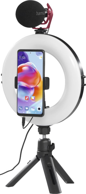 Кільцева лампа зі штативом Hama Smart-80 V2 Black (4007249046574) - зображення 15