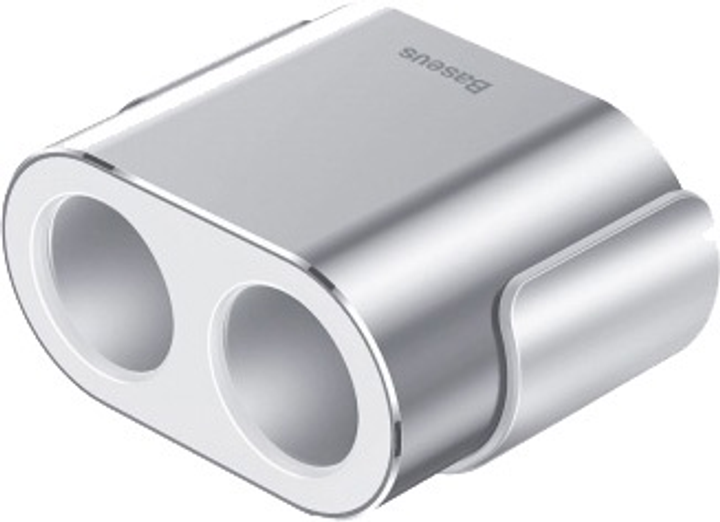 Rozgałęźnik zapalniczki Baseus High Efficiency One to Two Cigarette Lighter Silver (6953156296930) - obraz 2
