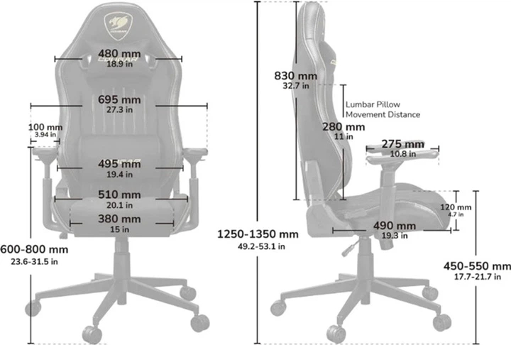Крісло геймерське Cougar Explore Royal Gray F CGR-EPF-ROG - зображення 9