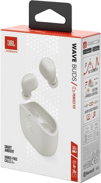 Słuchawki JBL Wave Buds White (JBLWBUDSWHT) - obraz 10