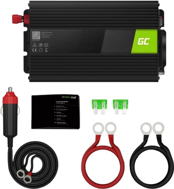 Автомобільний інвертор Greencell 12 V/230 V 500 W (INV03DE) - зображення 2