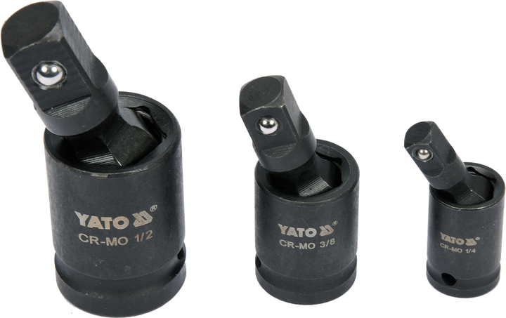 Ударні карданні подовжувачі Yato 1/4" 3/8" 1/2" (YT-10643) - зображення 1
