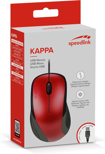 Mysz SPEEDLINK Kappa USB Red (SL-610011-RD) - obraz 5