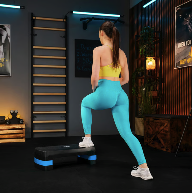 Степ платформа Trex Sport TX-030AS 3 рівнева чорно-блакитна - зображення 8