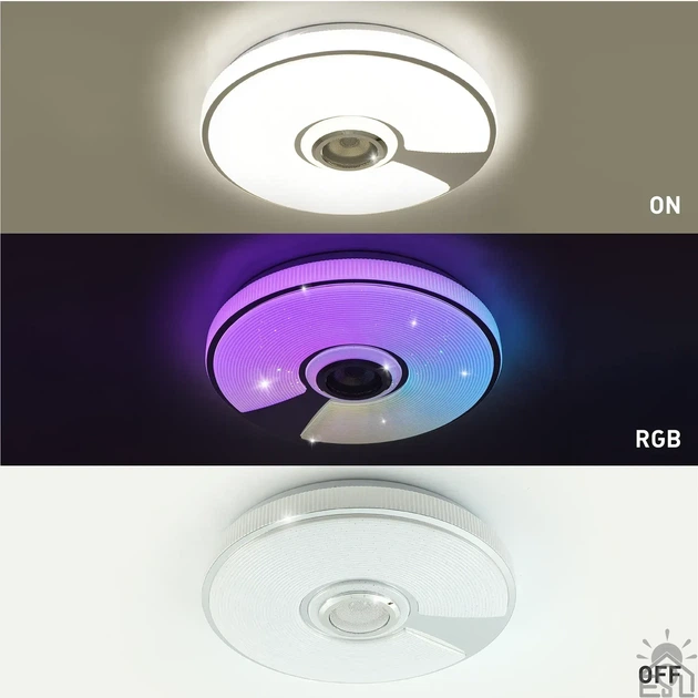 Смарт люстра музыкальная управляемая светодиодная SONG R RGB 60 Вт 380x70 мм Белая ESLLSE - изображение 5