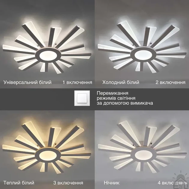 Смарт люстра управляемая светодиодная TERESA R 70 Вт 550x50 мм Белая ESLLSE - Фото 2 Смарт люстра управляемая светодиодная TERESA R 70 Вт 550x50 мм Белая ESLLSE - изображение 2