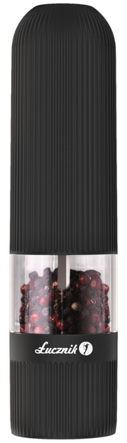 Młynek do przypraw Łucznik PM-102 LED elektryczny czarny (5902022185220) - obraz 1
