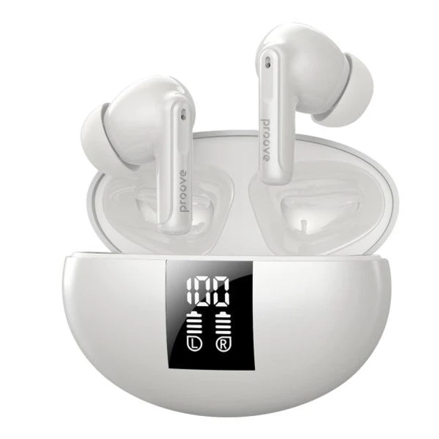 Навушники BT Proove Thunder Buds SE TWS with ANC White - Фото 1 Навушники BT Proove Thunder Buds SE TWS with ANC White - изображение 1