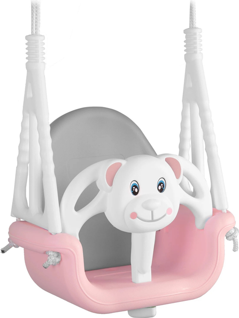 Huśtawka kubelkowa dziecięca Ricokids 3 w 1 Miś Różowa (5903890601539) - obraz 2