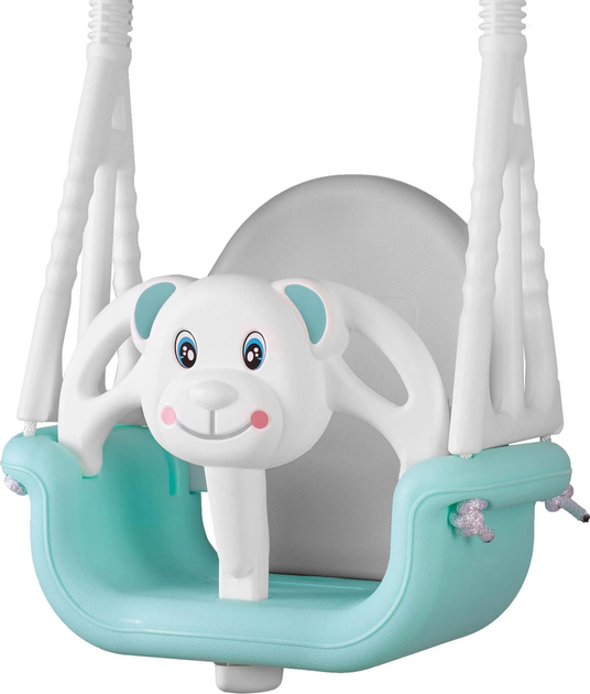 Huśtawka kubelkowa dziecięca Ricokids 3 w 1 Miś Turkusowa (5903890601522) - obraz 1