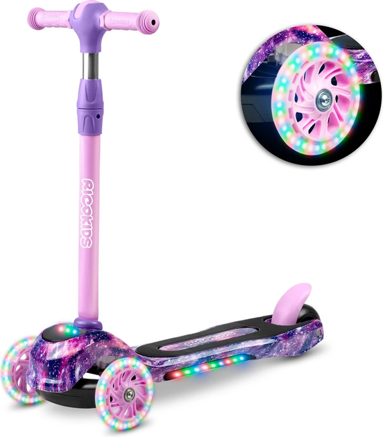 Самокат дитячий триколісний Ricokids Piko Рожево-фіолетовий (5903890610173) - зображення 5