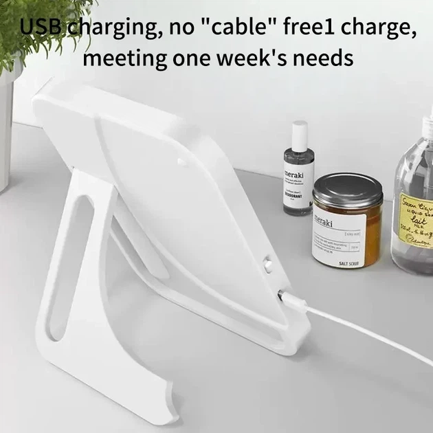 Квадратне настільне USB дзеркало з підсвіткою LED для макіяжу з підзорядкою - Фото 4 Квадратне настільне USB дзеркало з підсвіткою LED для макіяжу з підзорядкою - зображення 4