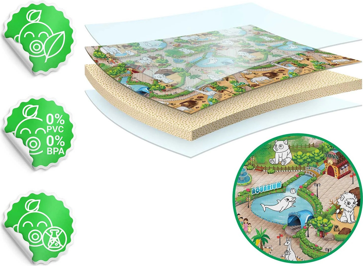 Mata piankowa do kolorowania Ricokids zwijana 120 x 92 x 0.3 cm RK-344 734400 Zielona (5903890615994) - obraz 6