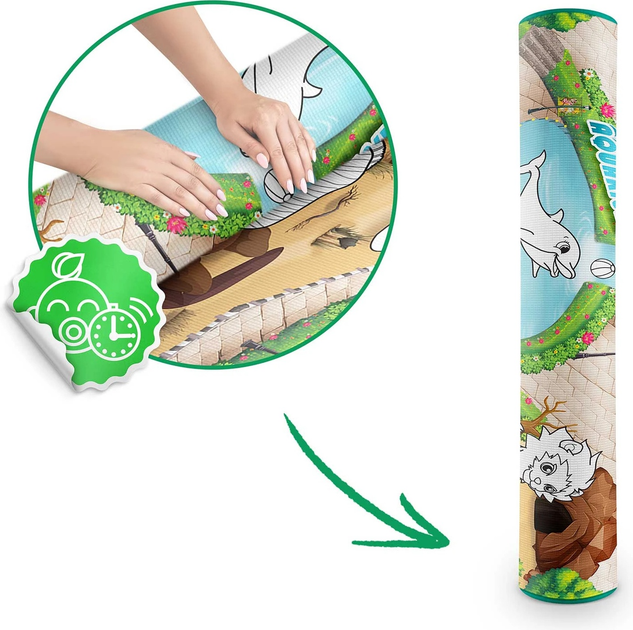 Mata piankowa do kolorowania Ricokids zwijana 120 x 92 x 0.3 cm RK-344 734400 Zielona (5903890615994) - obraz 9