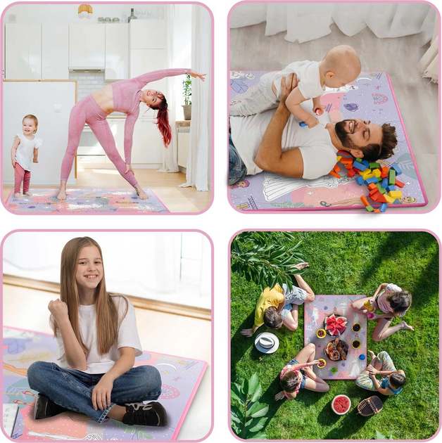 Mata piankowa do kolorowania Ricokids zwijana 120 x 92 x 0.3 cm RK-344 734401 Różowa (5903890616007) - obraz 11