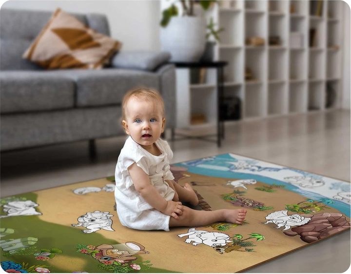 Mata piankowa do kolorowania Ricokids zwijana 120 x 92 x 0.3 cm RK-344 734402 Dinozaury (5903890616014) - obraz 12