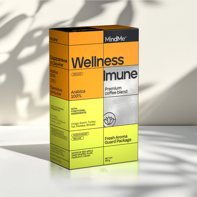 Кава мелена Wellness & Imune MindMe з функціональними інгредієнтами 250 г (MMCF28) - Фото 1 Кава мелена Wellness & Imune MindMe з функціональними інгредієнтами 250 г (MMCF28) - изображение 1