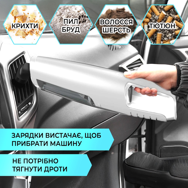 Автомобільний пилосос Inspire IS-7000 з фільтрами, що миються Білий (is-7000w) - зображення 4