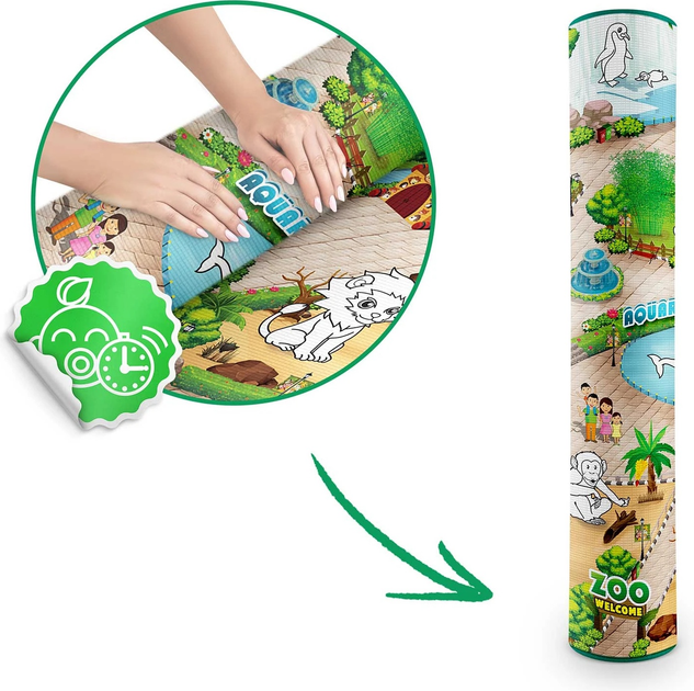 Mata piankowa do kolorowania Ricokids zwijana 200 x 120 x 0.3 cm RK-343 734300 Zoo (5903890615970) - obraz 8