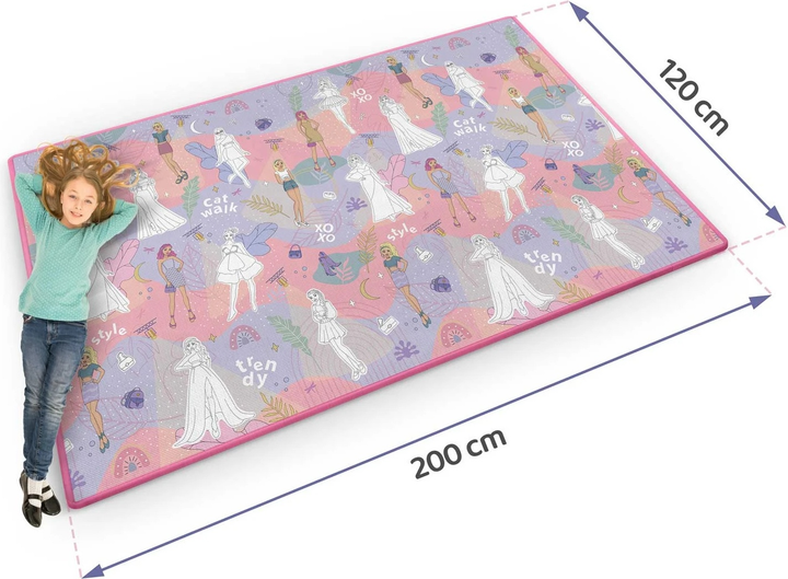 Mata piankowa do kolorowania Ricokids zwijana 200 x 120 x 0.3 cm RK-343 734301 Różowa (5903890615987) - obraz 8