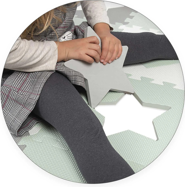 Mata piankowa puzzle Ricokids 151 x 151 cm 16 elementów Szaro-miętowa (5903890616663) - obraz 8