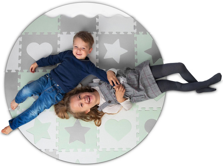 Mata piankowa puzzle Ricokids 151 x 151 cm 16 elementów Szaro-miętowa (5903890616663) - obraz 9