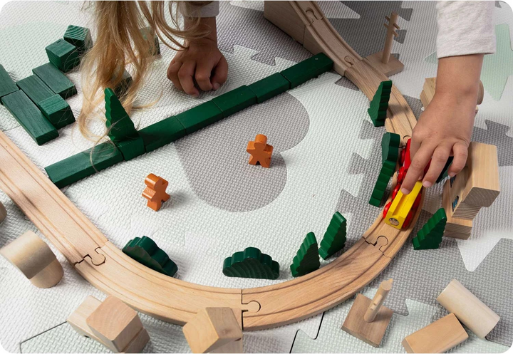 Mata piankowa puzzle Ricokids 151 x 151 cm 16 elementów Szaro-miętowa (5903890616663) - obraz 10