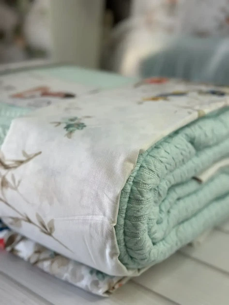 Літній набір з пледом Romeo home Mint м'ятний з білим - зображення 3