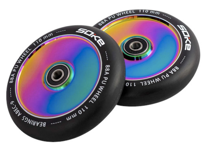 Kolka do hulajnogi Soke 110 mm rainbow 2 szt. 1668 (5903890605100) - obraz 3