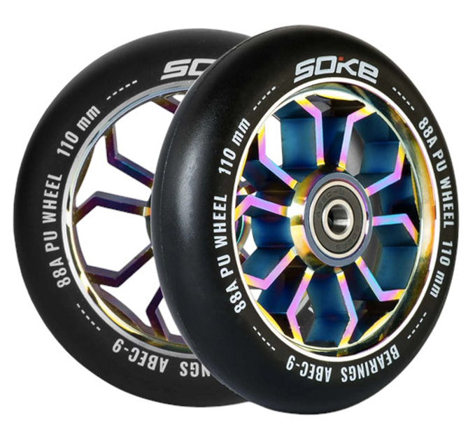 Kolka do hulajnogi Soke 110 mm rainbow 2 szt. 1678 (5908220478522) - obraz 1