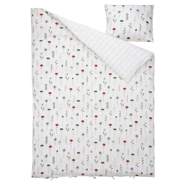 Komplet pościeli Ikea NATTSLÄNDA Poszwa na kołdrę i poszewka wzór kwiatowy 150 x 200 / 50 x 60 cm (205.080.12) - obraz 3
