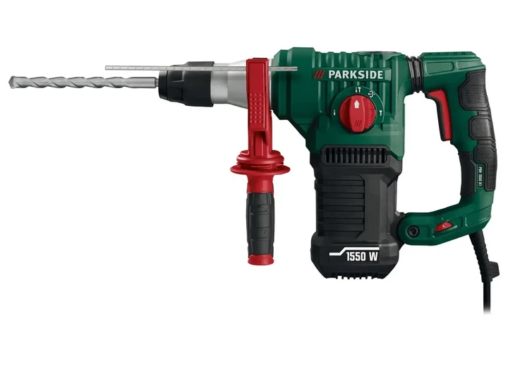 Перфоратор Parkside PBH 1550 C1 SDS-Plus ударная дрель 1550 Вт с долотом и набором сверл Германия - зображення 5