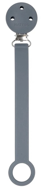Zawieszka do smoczka Nattou Silicone & Rubber Ciemnoszara 21 cm 875509 (5414673875509) - obraz 1