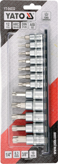 Zestaw kluczy Yato Torx secur na szynie 12 cz (YT-04332) - obraz 2