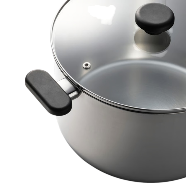 Garnek z pokrywką IKEA MIDDAGSMAT przezroczyste szkło/stal nierdzewna 10 l (105.452.32) - obraz 3