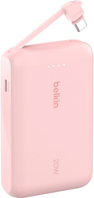 Powerbank Belkin BoostCharge 10000 mAh 20W Built-In USB-C PD Pink (BPB021HQPK) - obraz 3